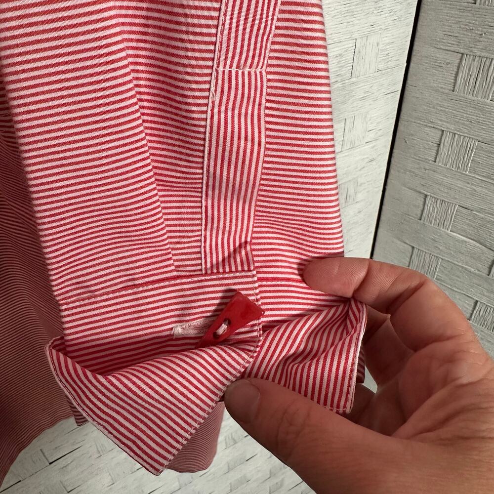 Multiples Striped Blouse Red White Unique Buttons… - image 4